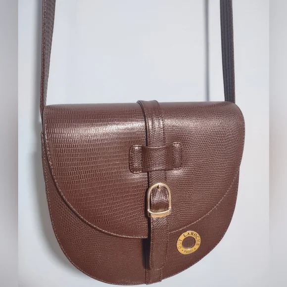 Vintage Designer Guy Laroche Paris Medium Brown Shoulder Bag - Picture 2 of 12